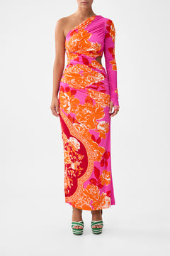 ONE SHOULDER JERSEY CUT OUT DRESS TILES OF TÜRKIYE