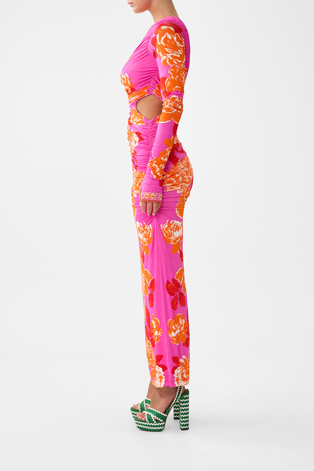 The Tiles Of Türkiye One Shoulder Jersey Cut Out Dress | CAMILLA