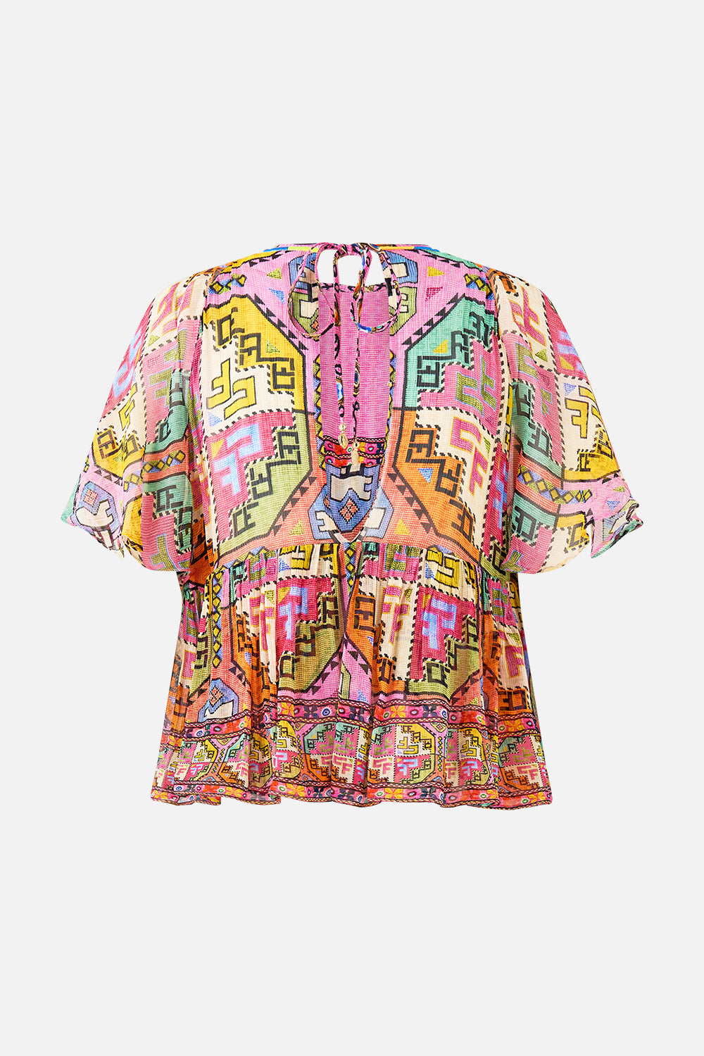 CUT-OUT HARNESS TOP PATCHWORK PANORAMA