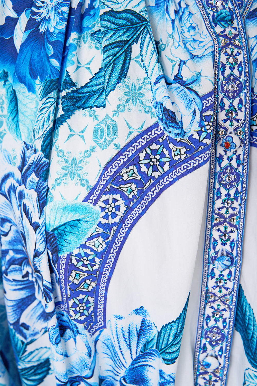 The CAMILLA PUFF SLEEVE MIDI SHIRT DRESS A CERAMIC GARDEN