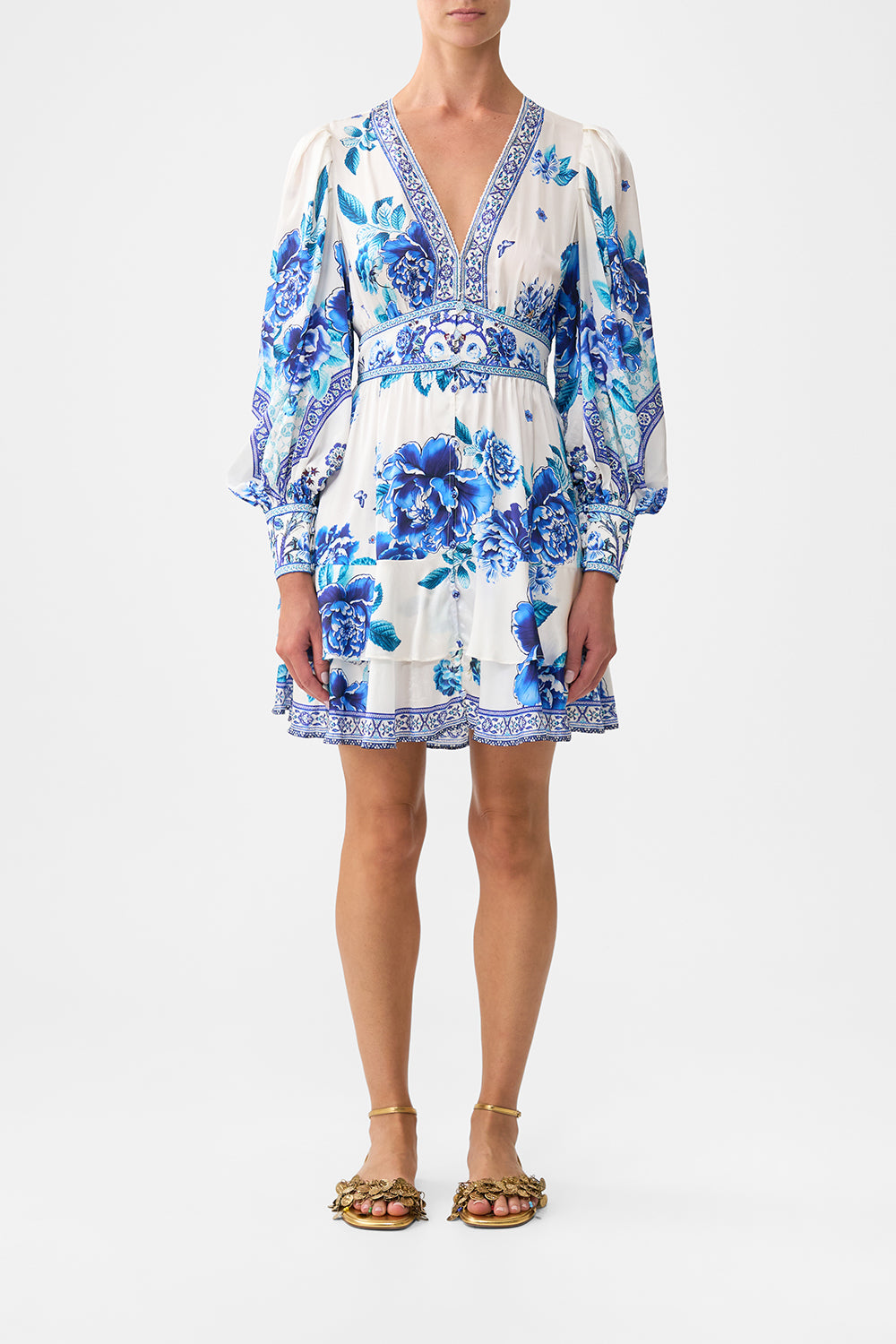 The A Ceramic Garden Button Front Frill Dress | CAMILLA AU – CAMILLA