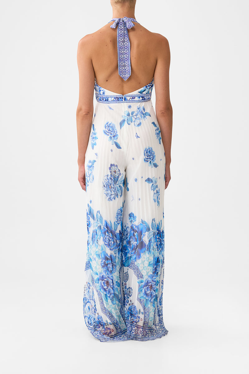 TIE NECK HALTER JUMPSUIT CAMDEN MOON