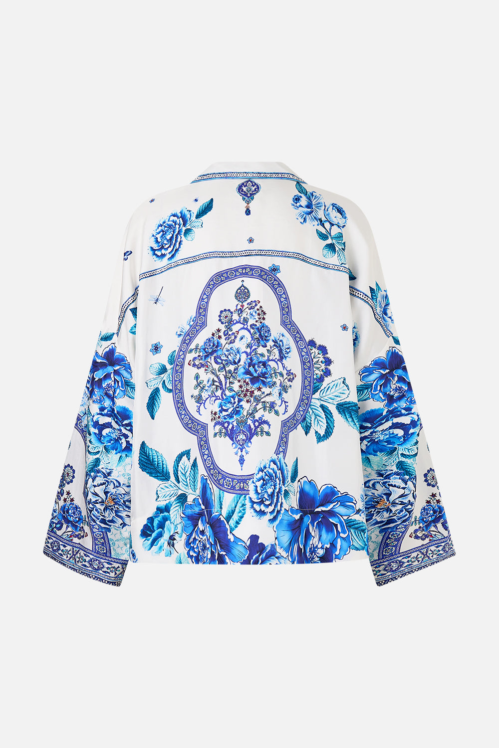 The CAMILLA CROPPED RELAXED SHIRT A CERAMIC GARDEN