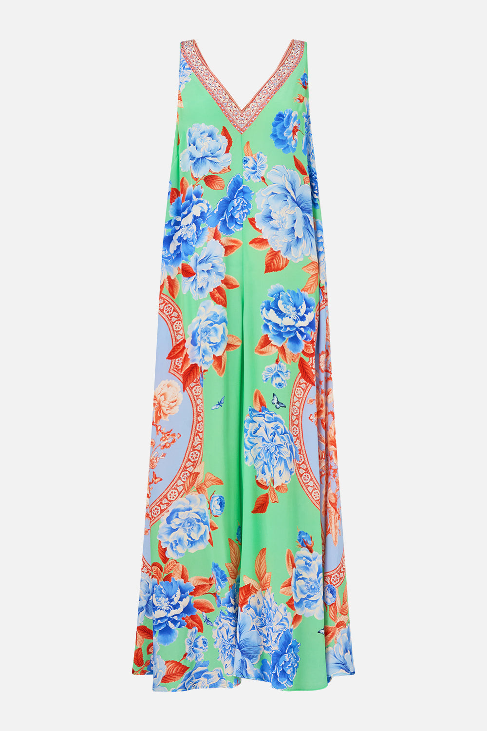 The CAMILLA V NECK FLARED JUMPSUIT TOPKAPI POP