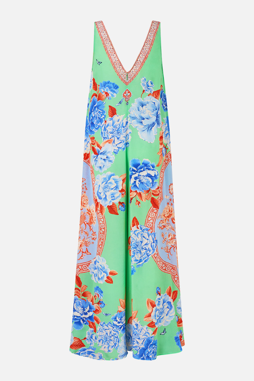 The CAMILLA V NECK FLARED JUMPSUIT TOPKAPI POP
