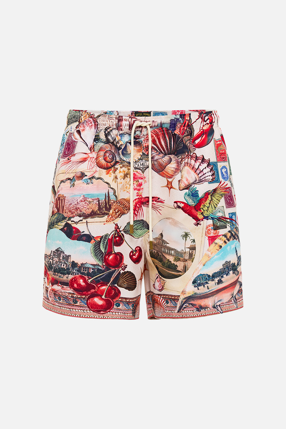 The CAMILLA MID LENGTH BOARDSHORT WITH ELASTIC WAIST NOTES FROM THE ROAD