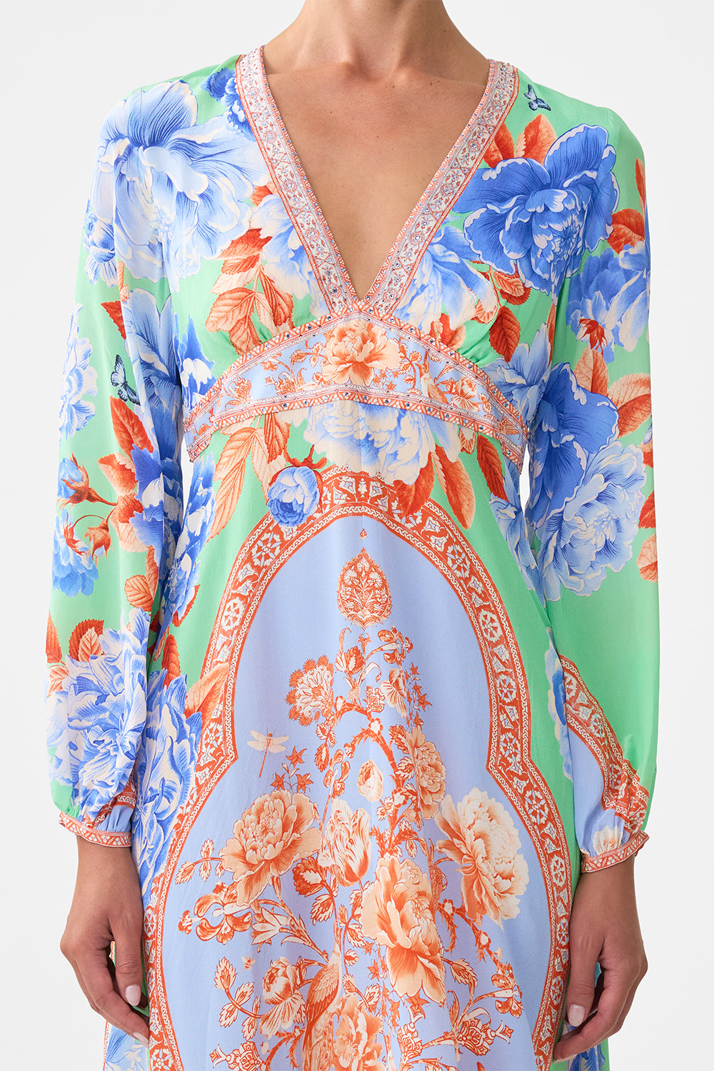 The CAMILLA PRINTED LANTERN SLEEVE DRESS TOPKAPI POP