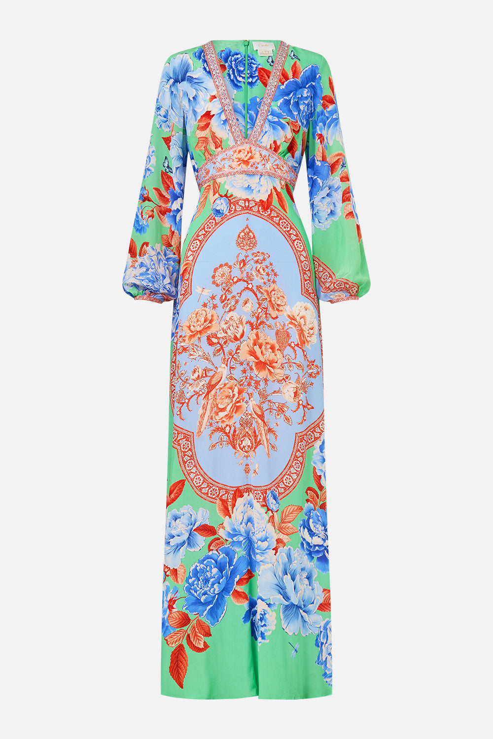 The CAMILLA PRINTED LANTERN SLEEVE DRESS TOPKAPI POP