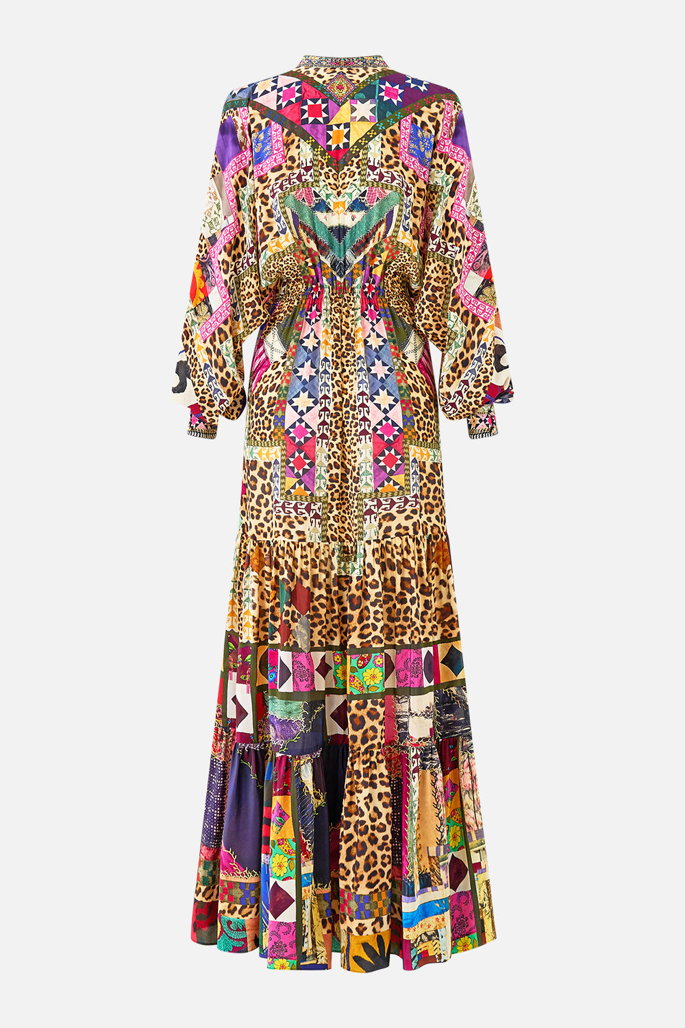The CAMILLA TIERED SHIRTDRESS WITH WIDE WAIST TIE EMBROIDERED EVER AFTER
