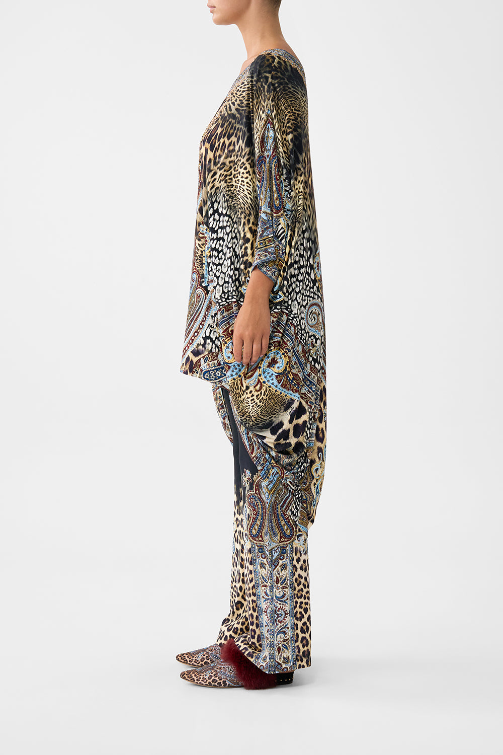 JERSEY SCOOP BACK HEM DRESS ISTANBUL ANIMALIA