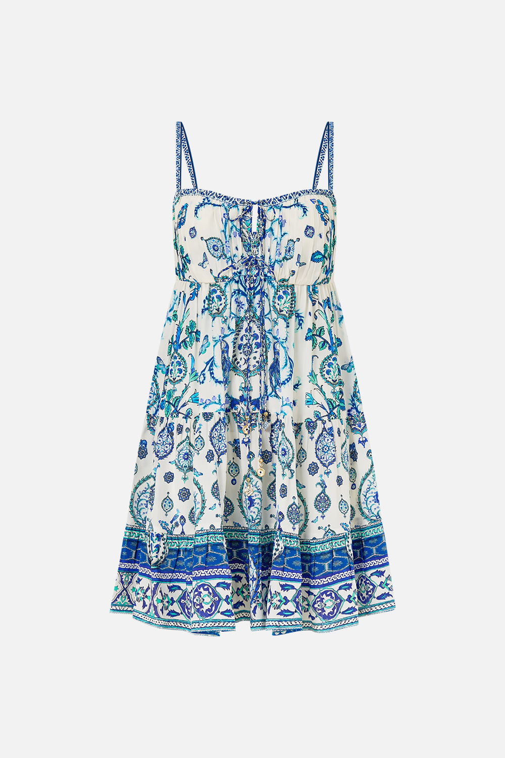 GATHERED BUST TIERED MINI DRESS ISNIK LULLABY