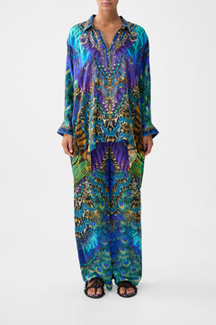 BUTTON UP TOP WITH DRAPED BACK COSMIC ZOOLOGY