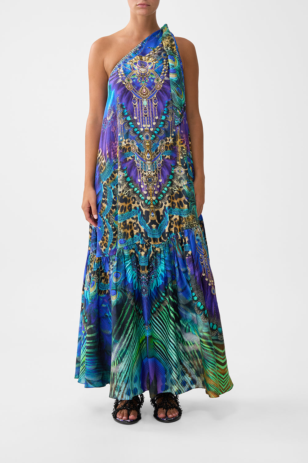 The CAMILLA TIE ONE SHOULDER DRESS COSMIC ZOOLOGYCOSMIC ZOOLOGY
