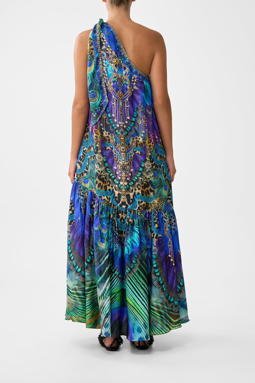 The CAMILLA TIE ONE SHOULDER DRESS COSMIC ZOOLOGY