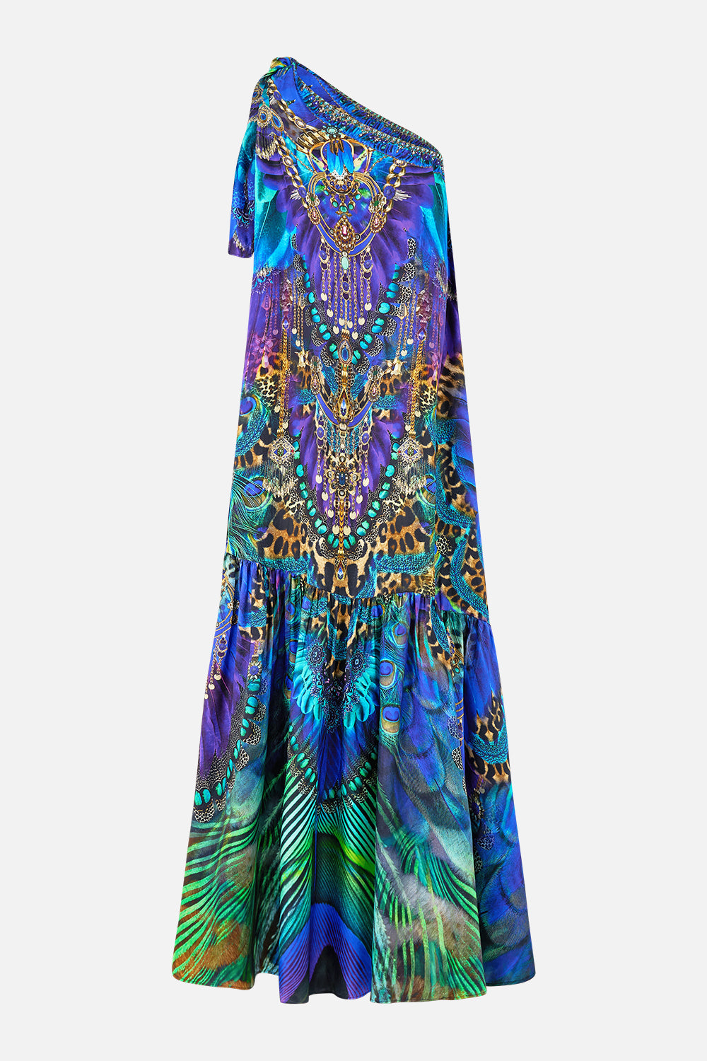 The CAMILLA TIE ONE SHOULDER DRESS COSMIC ZOOLOGY