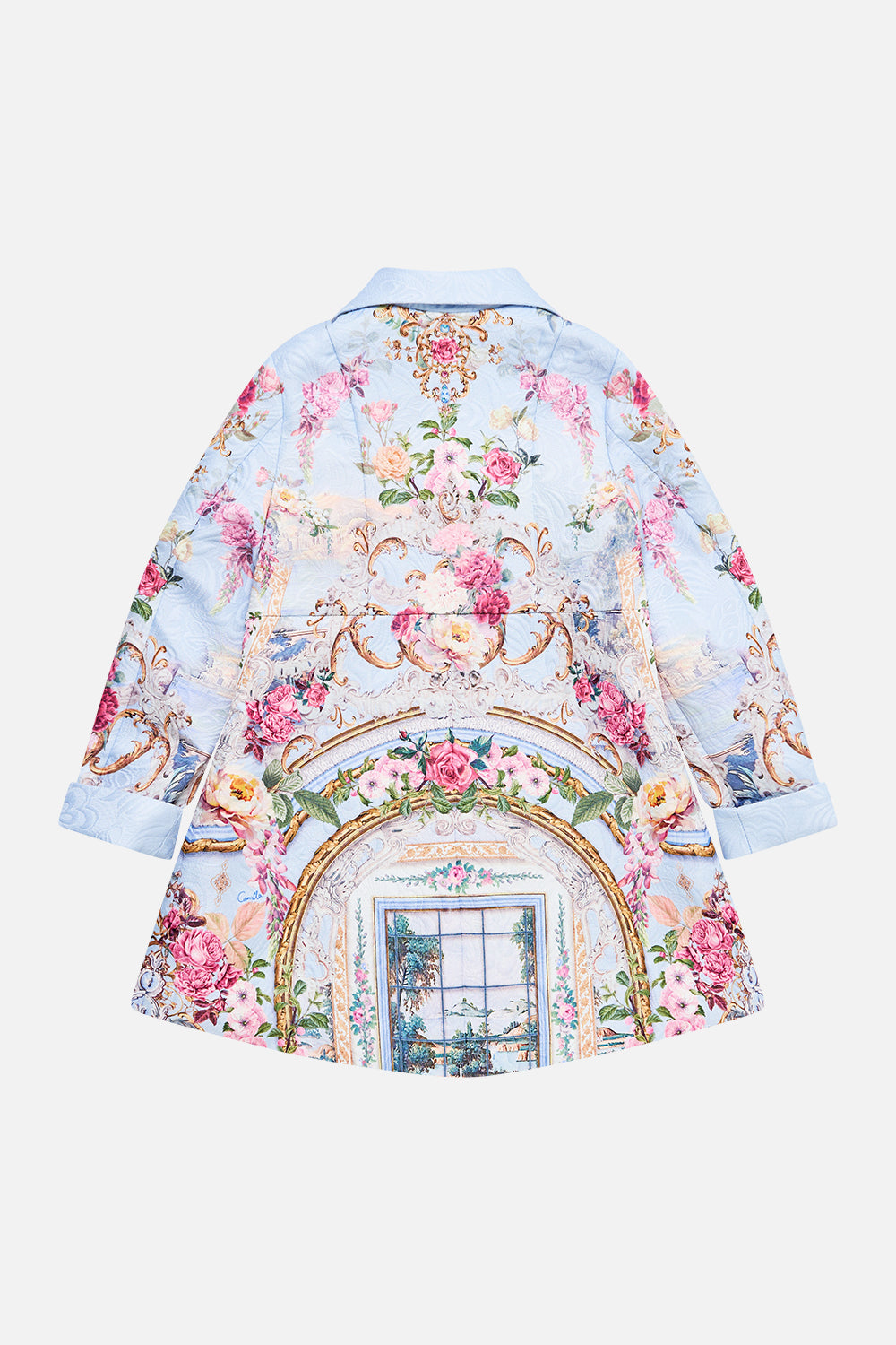 KIDS SINGLE BREASTED JACQUARD COAT TILED IN TIME