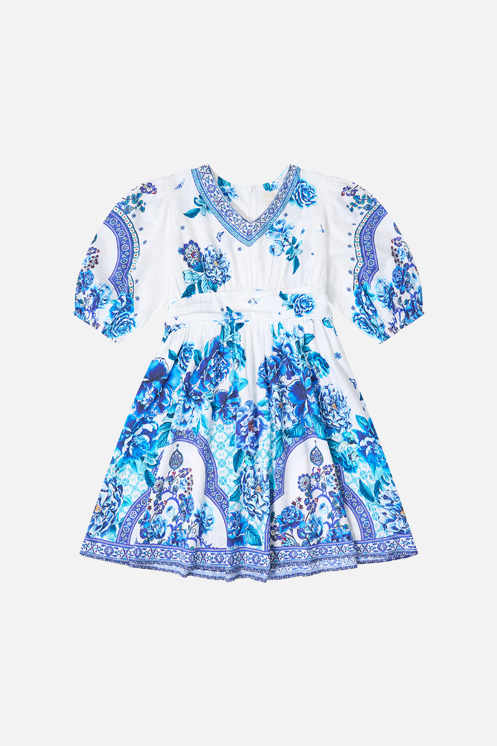 The CAMILLA KIDS PUFF SLEEVE MINI DRESS WITH WAIST SASH A CERAMIC GARDENA CERAMIC GARDEN