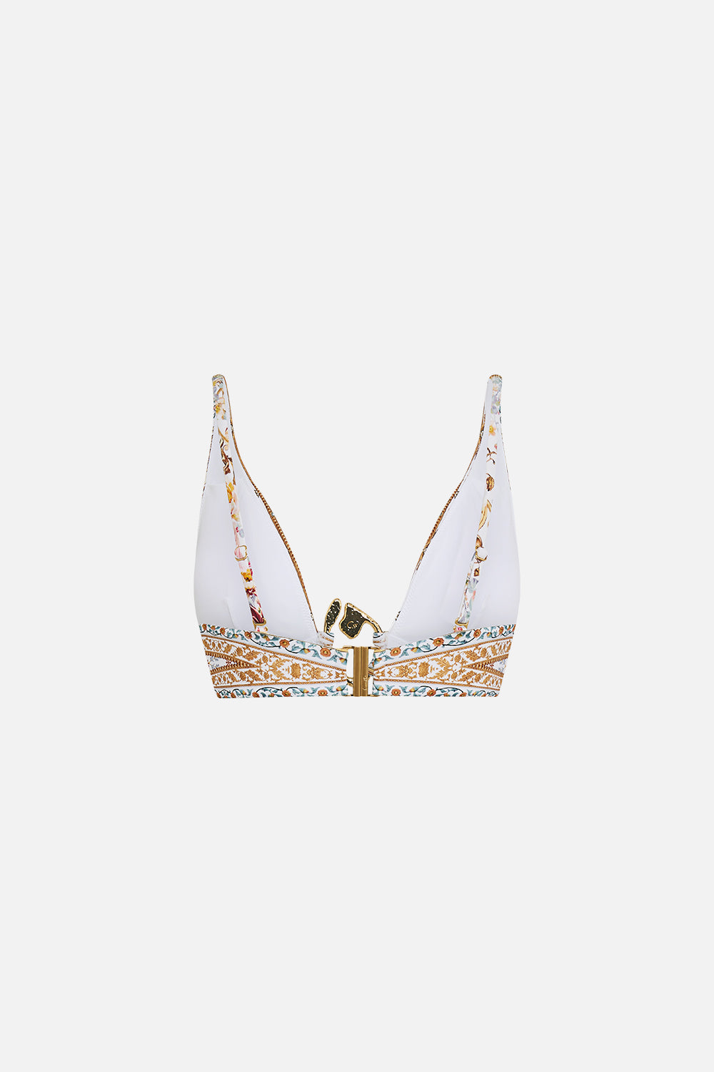 PLEATED HIGH TRIANGLE BIKINI TOP WITH FRONT TRIM OTTOMAN DYNASTY