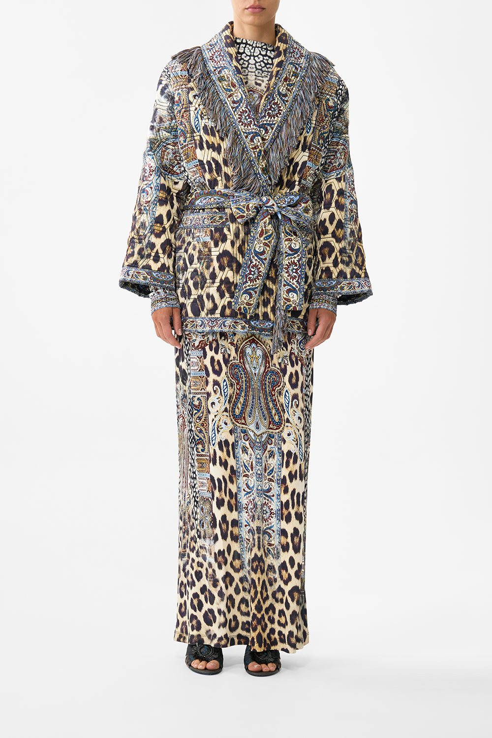 QUILTED ROLL COLLAR COAT ISTANBUL ANIMALIA