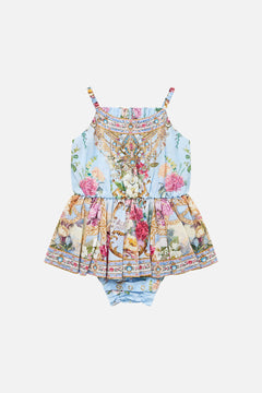 BABIES JUMP DRESS WITH FRILL NECK TILED IN TIME