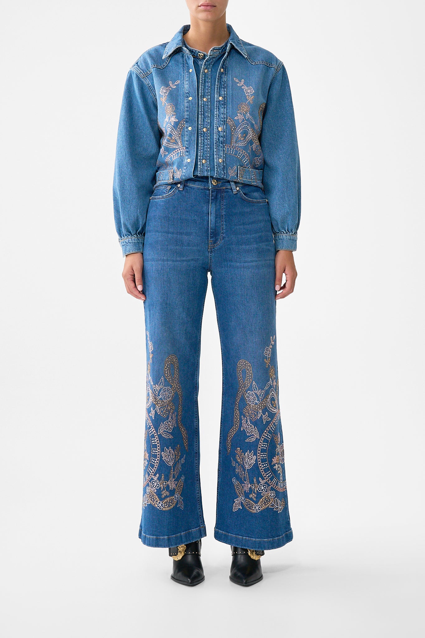 The Denim Jenna Ace Of Lace High Waisted Flare | CAMILLA AU – CAMILLA