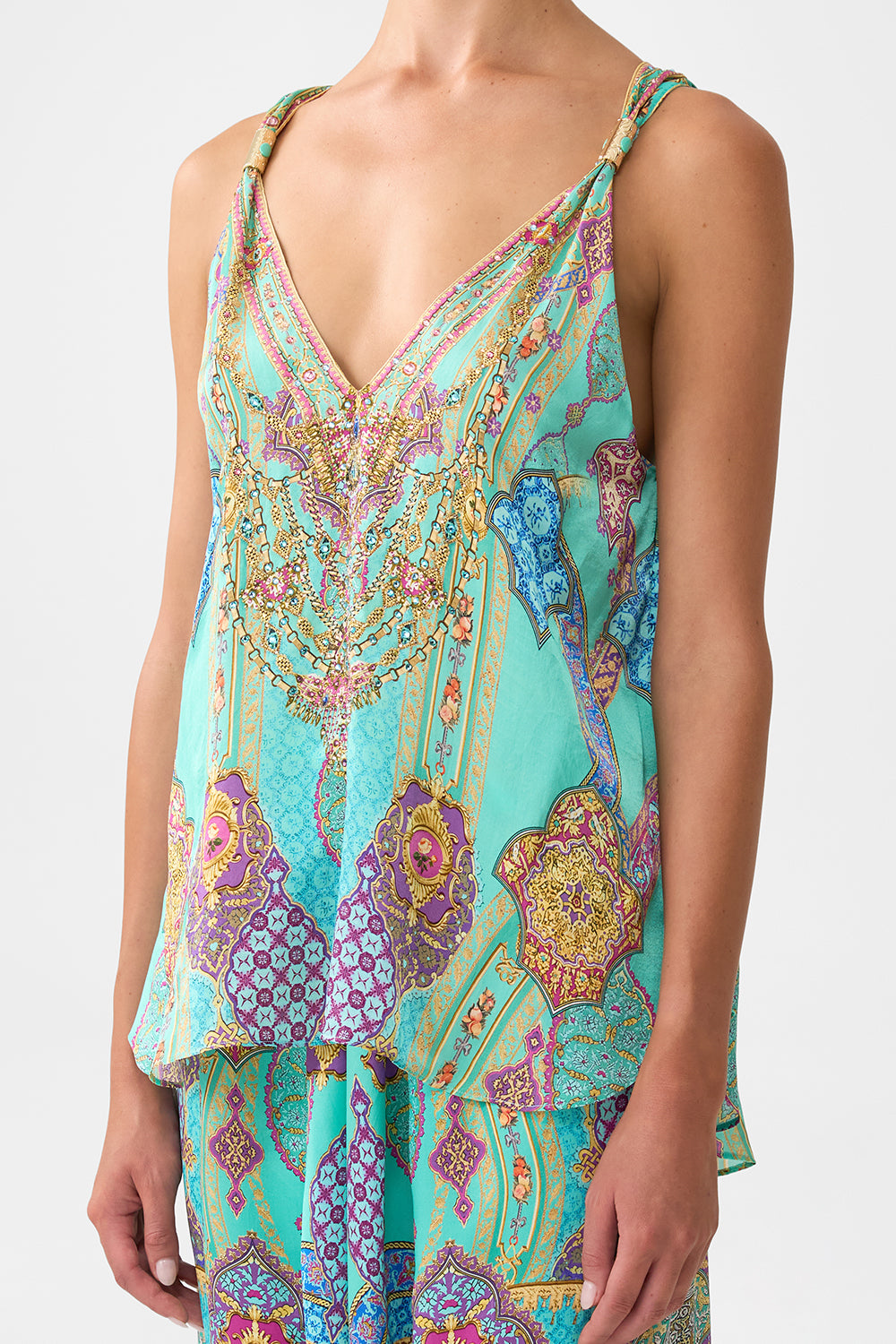 TANK TOP WITH STRAP BEAD DETAIL THE CONCUBINES CORRIDOR