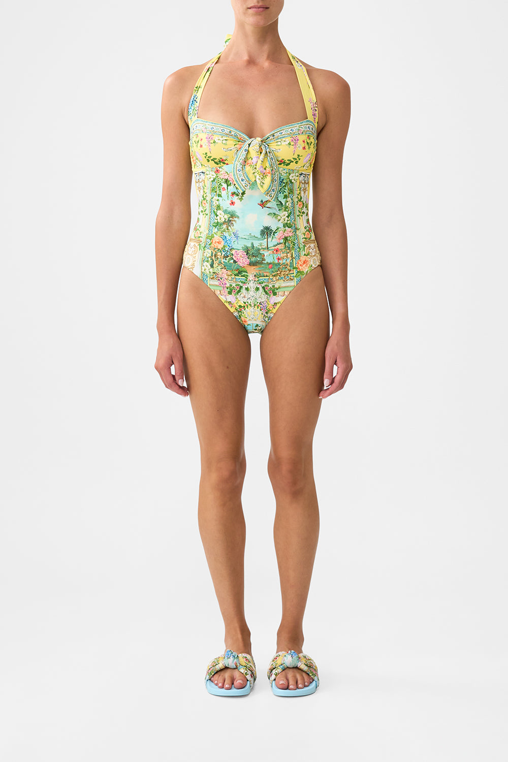 TIE FRONT HALTER ONE PIECE WITH GATHERED SIDES TALES OF TOPKAPI PALACE