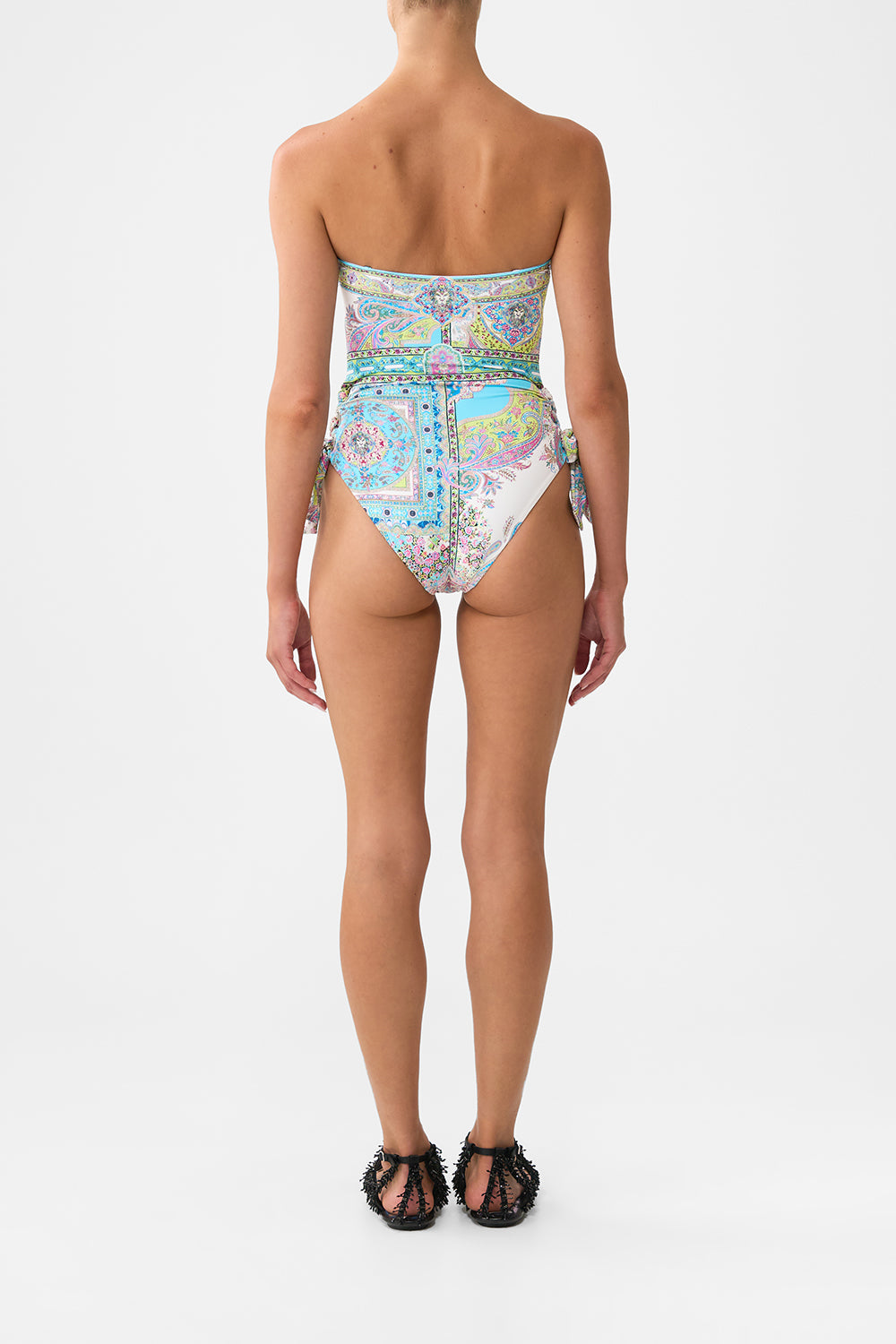 BANDEAU ONE PIECE WITH EYELET TIE SIDES MAGIC CARPET RIDE