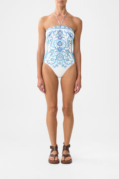 BANDEAU ONE PIECE WITH HALTER TIE ISNIK LULLABY