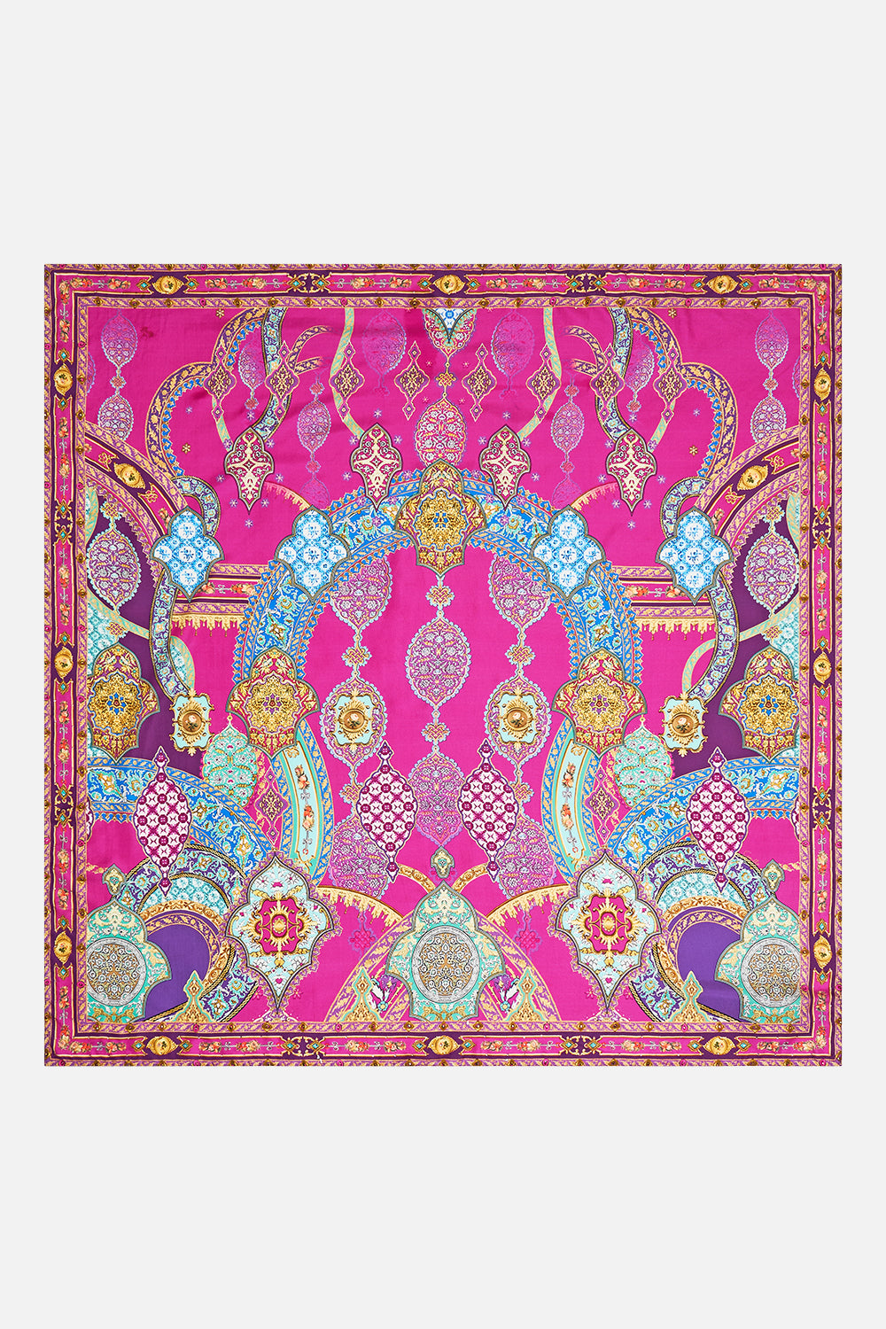 LARGE CRYSTALLED SILK SQUARE SCARF CONCUBINES, SULTANS & COURTIERS