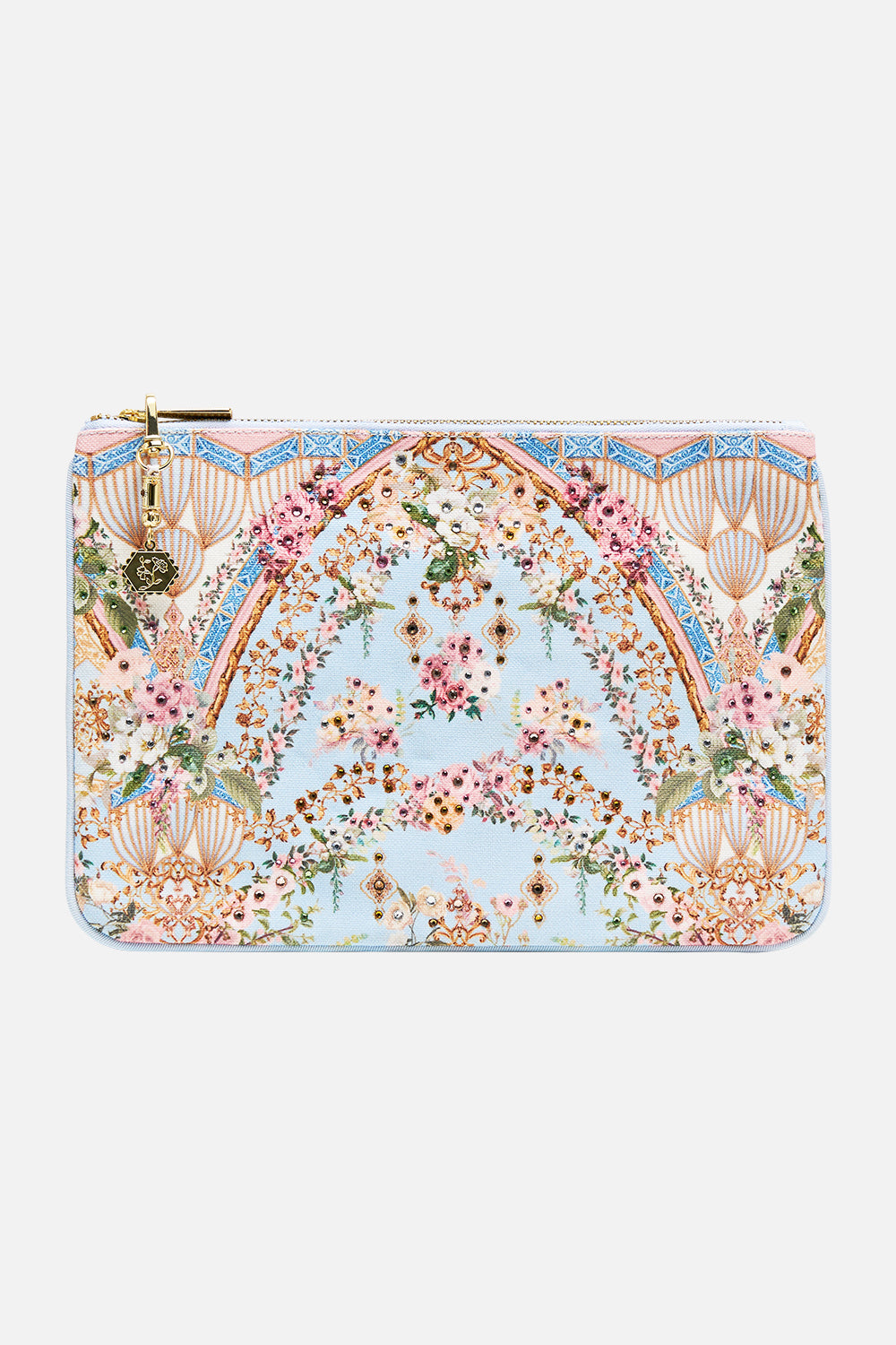 SMALL CANVAS CLUTCH TILED IN TIME