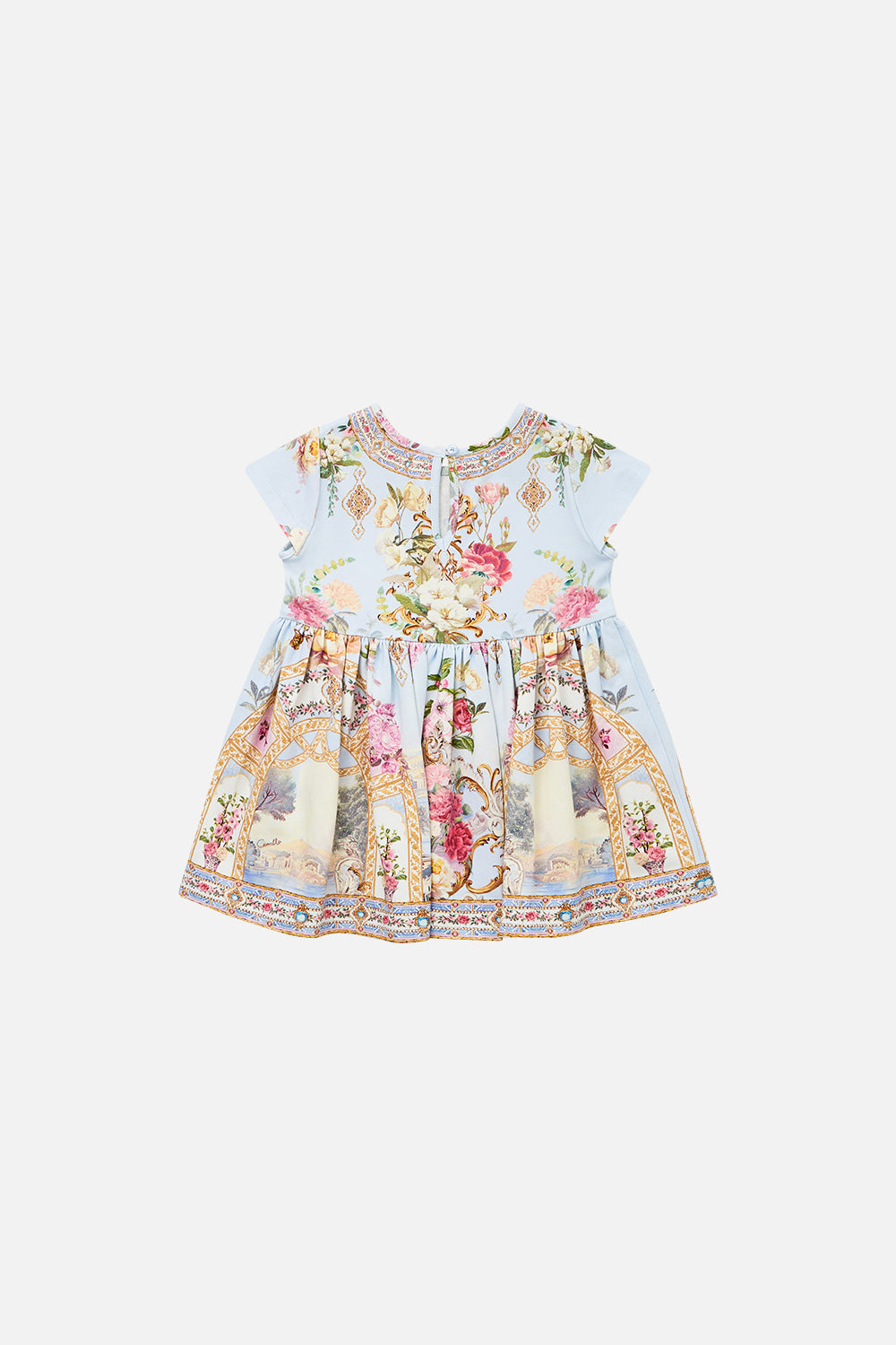 BABIES TEE DRESS WITH GATHERED SKIRT TILED IN TIME