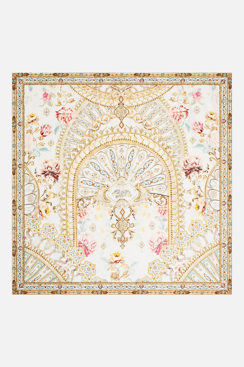LARGE CRYSTALLED SILK SQUARE SCARF HIGH CLASS HOOKAH main image 1