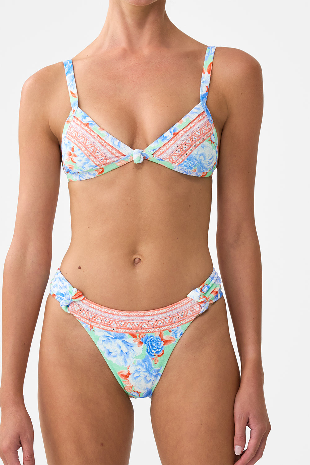 The CAMILLA REGULAR BIKINI BOTTOM WITH RUCHED KNOT SIDES TOPKAPI POP