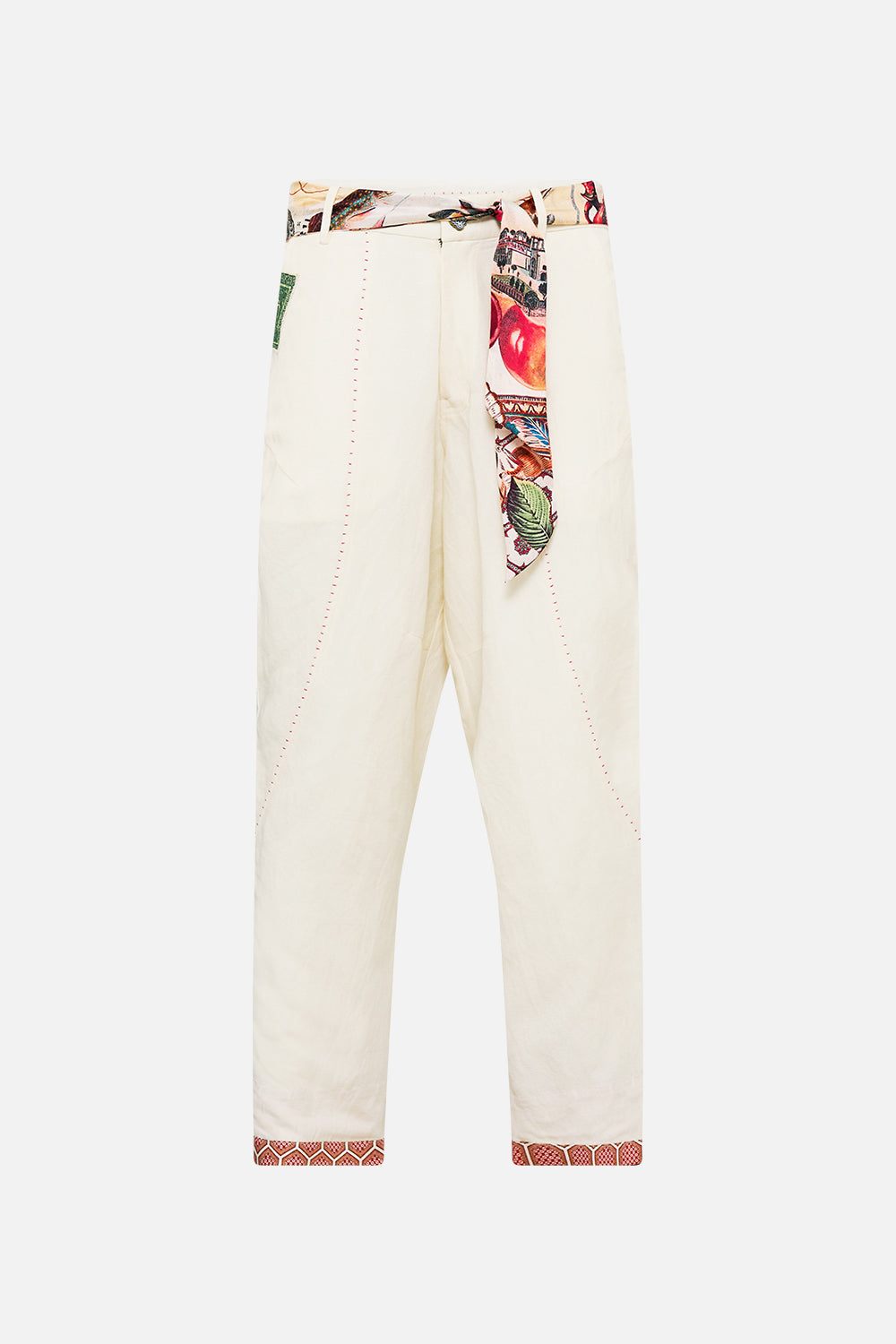 The CAMILLA RELAXED PANELLED PANT WITH SILK BELT NOTES FROM THE ROAD