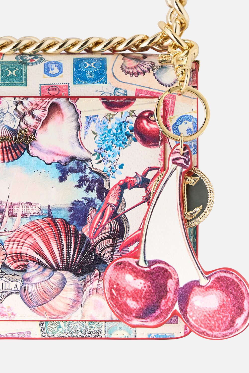 CROSSBODY BOX BAG WITH CHAIN AND KEYRING NOTES FROM THE ROAD