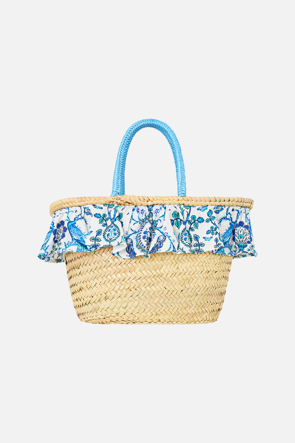 The CAMILLA RAFFIA TOTE WITH FRILL EDGE ISNIK LULLABY