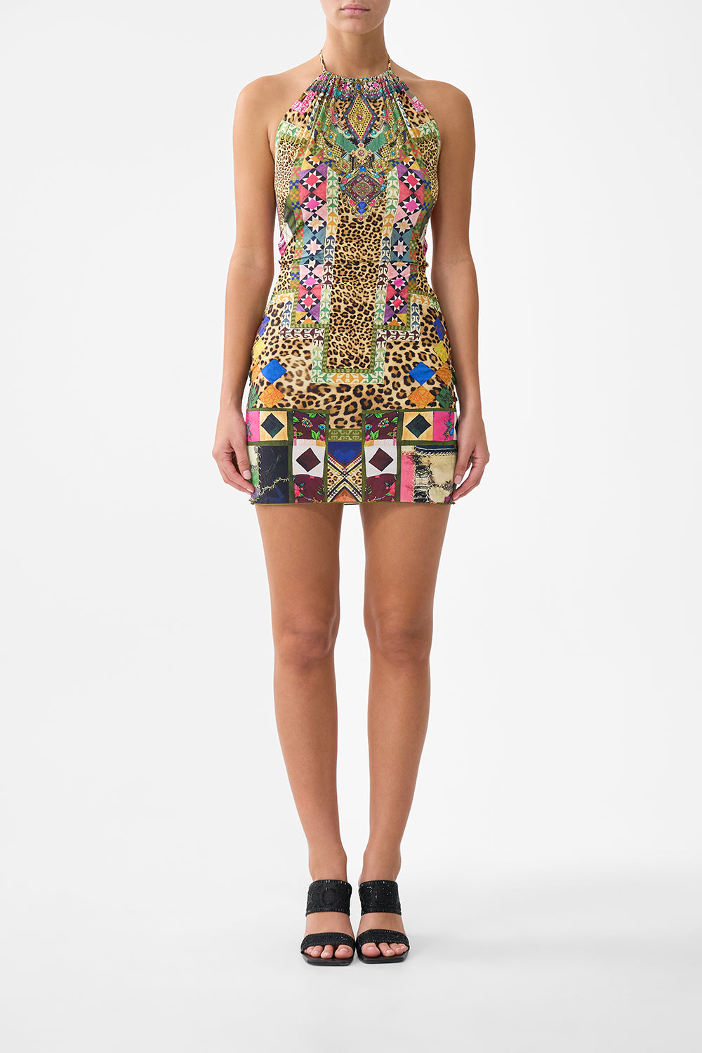 Embroidered Ever After Halter Beach Mini Dress W Cut Out Waist Trim | CAMILLA AU CAMILLA Embroidered Ever After Halter Beach Mini Dress W Cut Out Waist Trim | CAMILLA AU CAMILLA