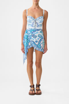 EYELET WRAP MINI SARONG WITH TIE WAIST ISNIK LULLABY