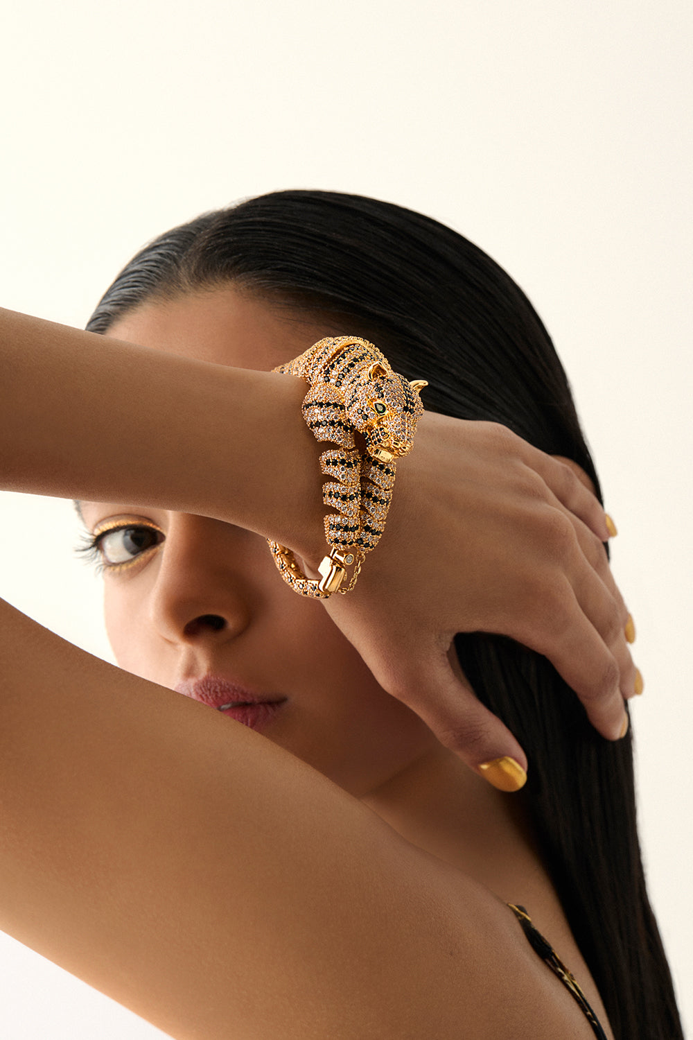 The CAMILLA FIERCE FOLKLORE CHEETAH BANGLE GOLD