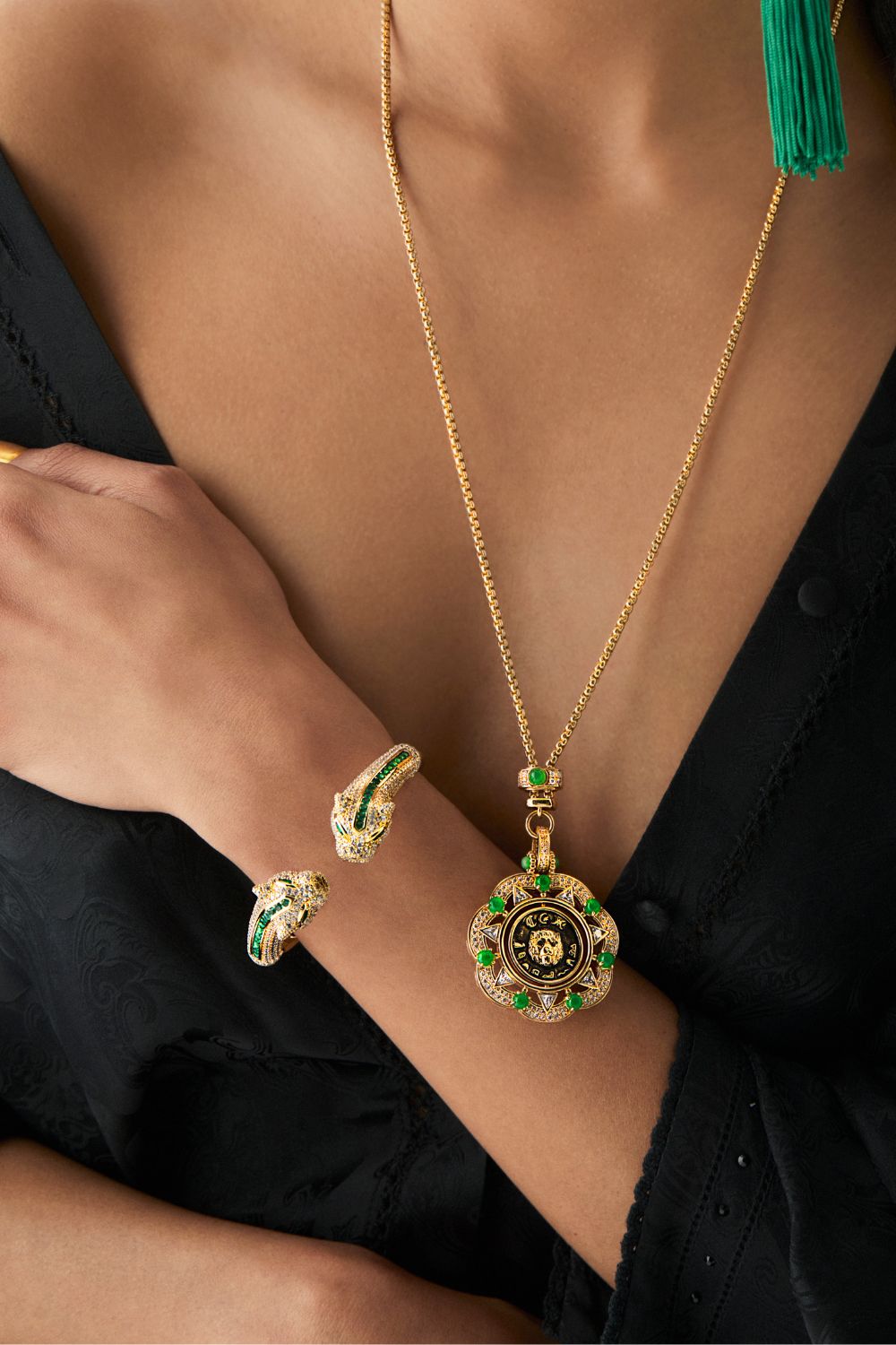 The CAMILLA FIERCE FOLKLORE BASTET BANGLE GOLD