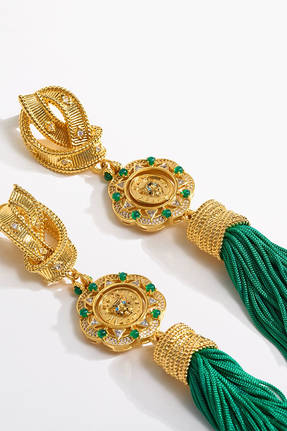 The CAMILLA FIERCE FOLKLORE PENDANT TASSEL EARRINGS GOLDGOLD