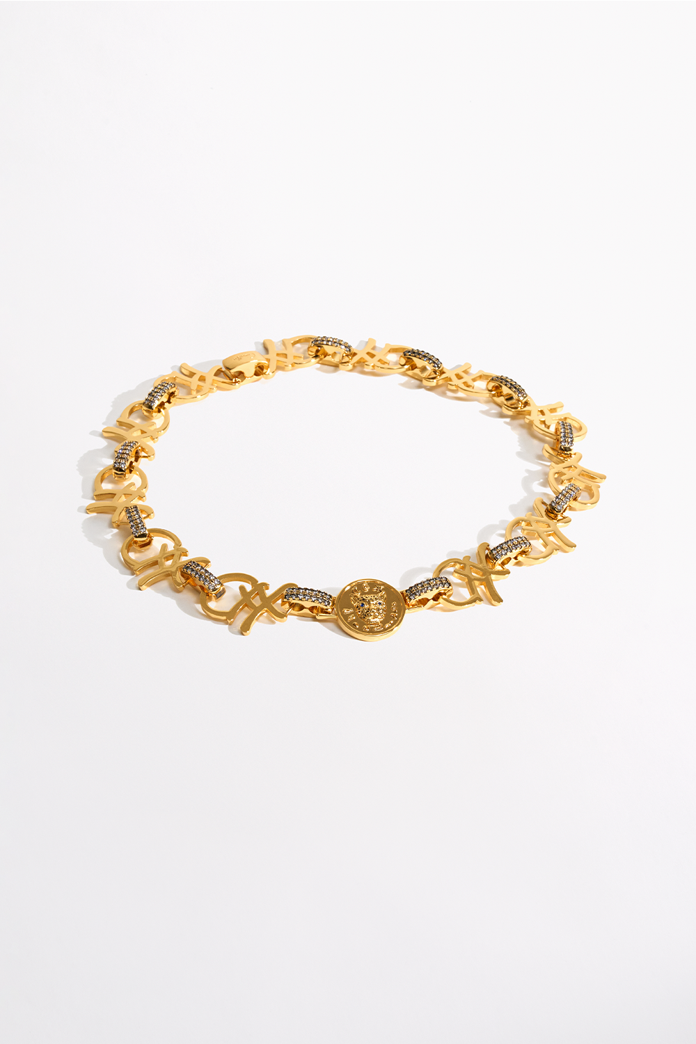 CAMILLA Fierce Folklore Coin Necklace in Gold print