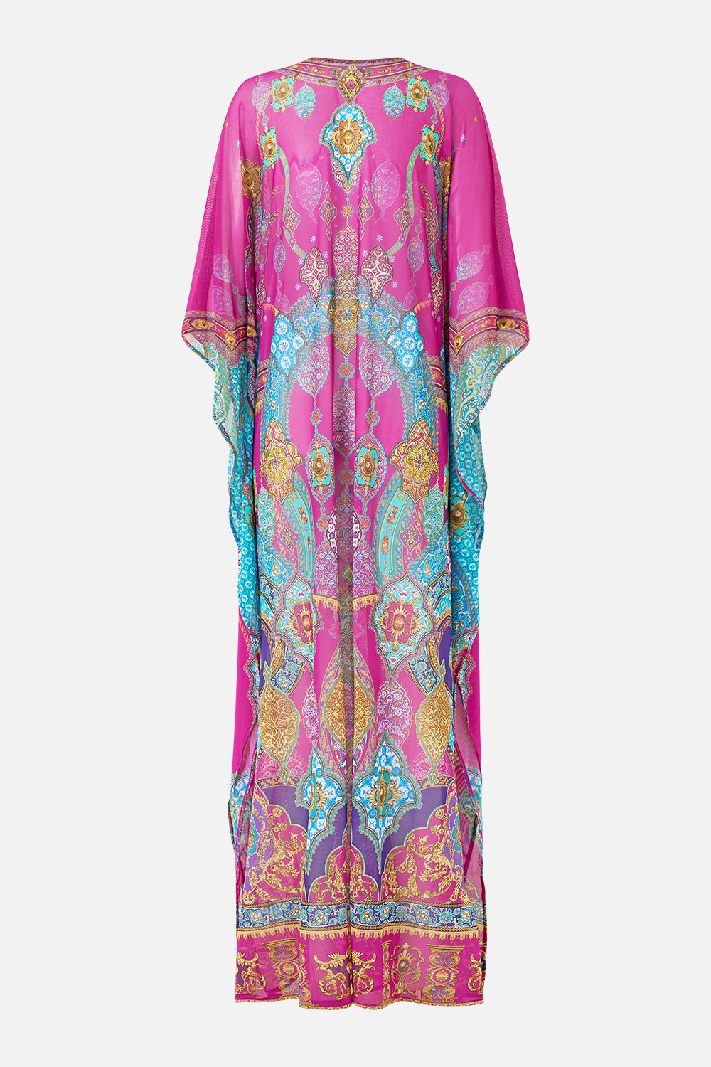 LONG V NECK KAFTAN WITH RING FRONT TRIM CONCUBINES, SULTANS & COURTIERS