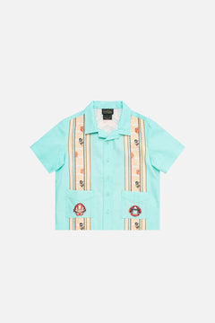BOYS SHORT SLEEVE CABANA SHIRT WITH LOVE FROM TÜRKIYE