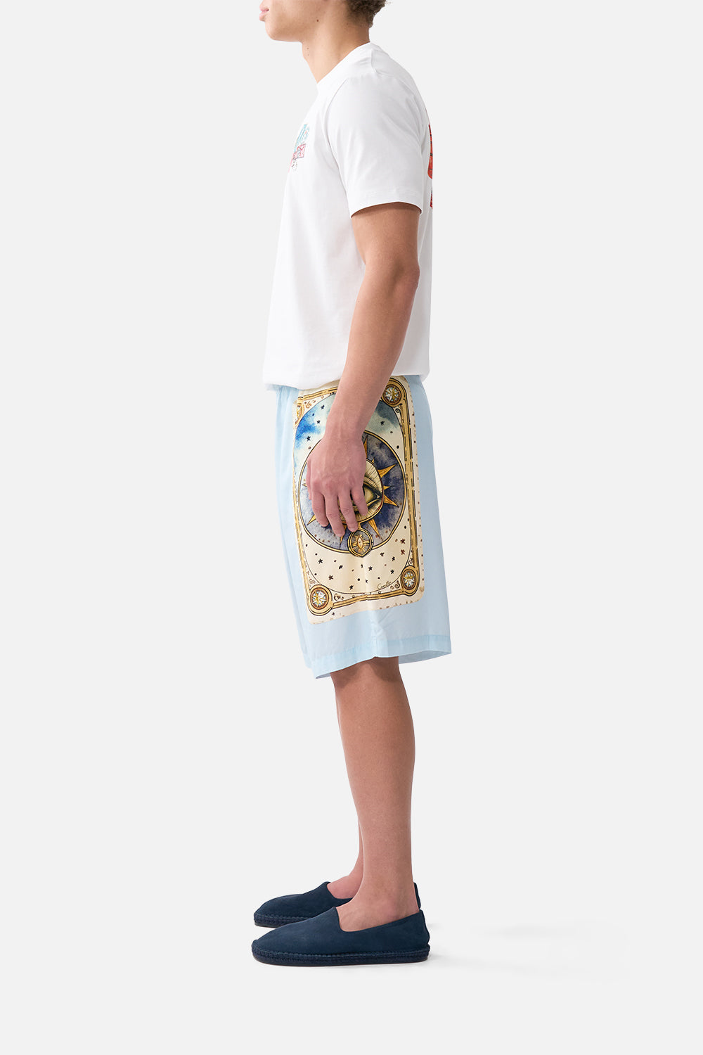 BAGGY LONG WALK SHORT WITH ELASTIC WAIST HOUSE OF HOROSCOPES