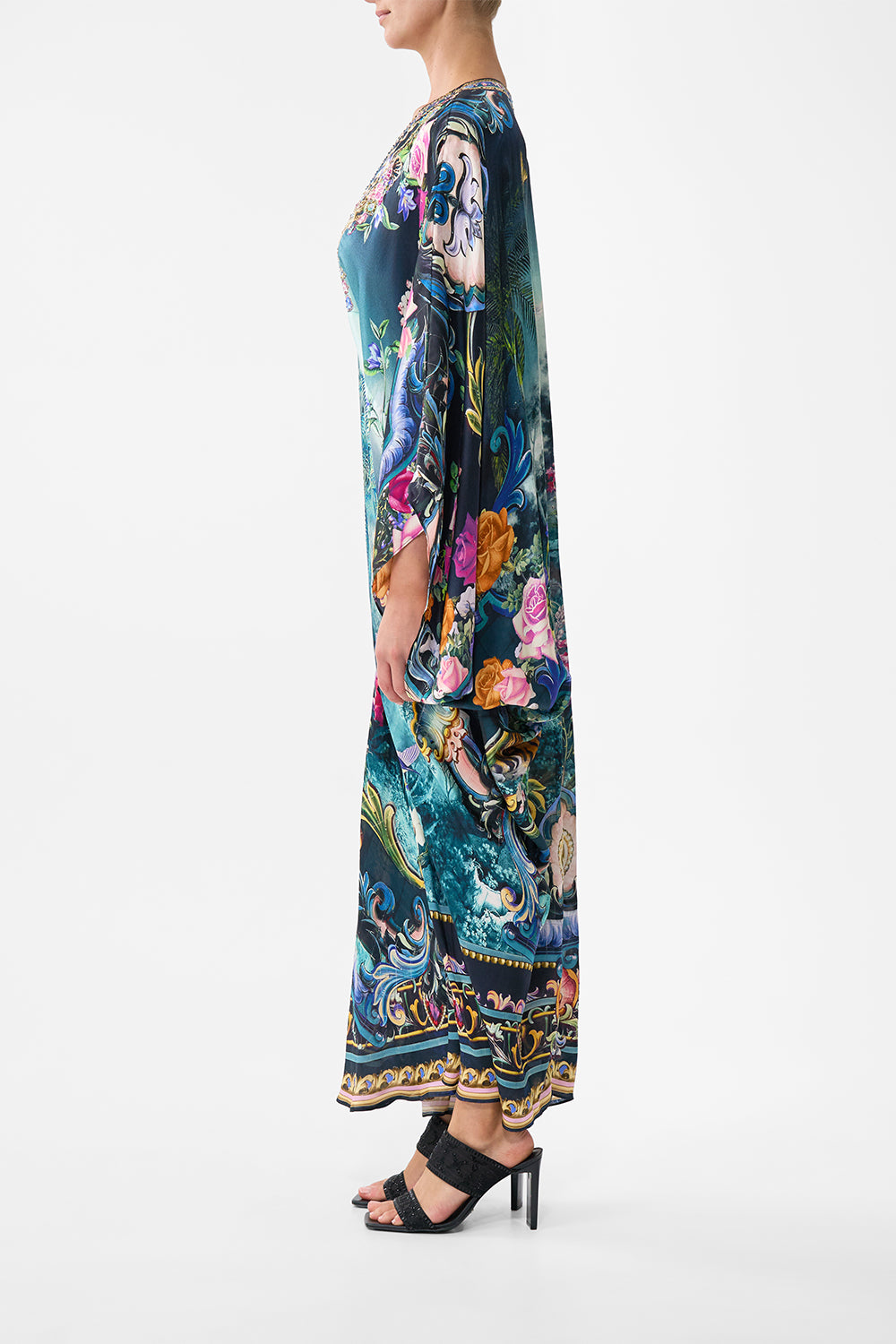 The CAMILLA T Shape Long Kaftan in our Basked In Baroque print.