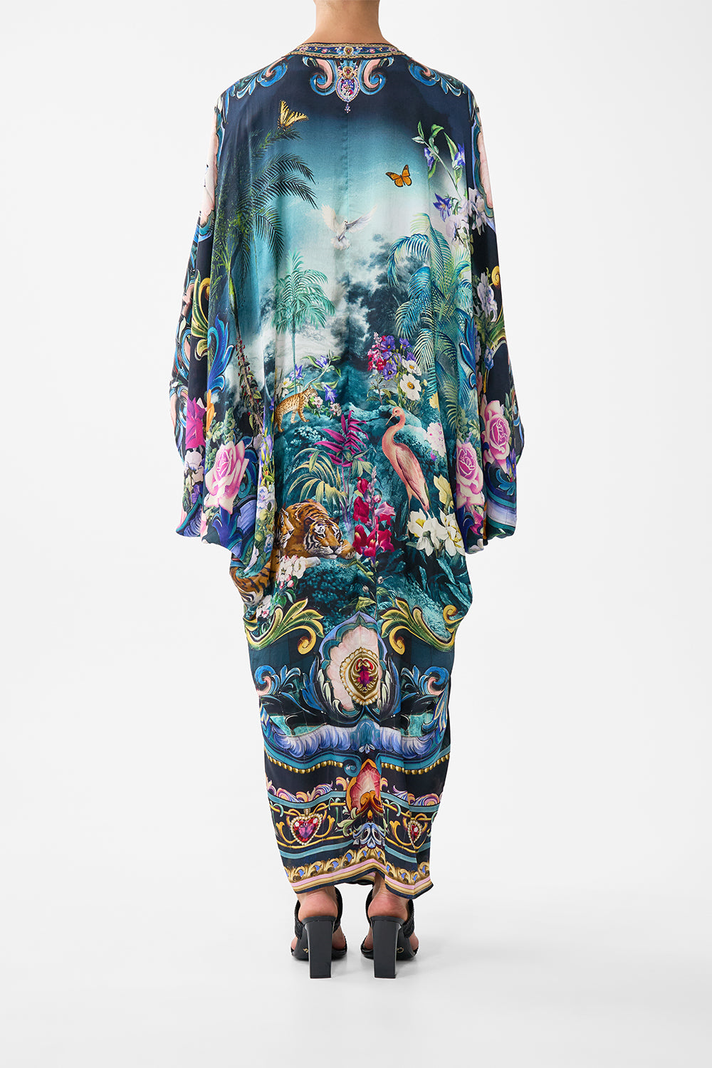The CAMILLA T Shape Long Kaftan in our Basked In Baroque print.