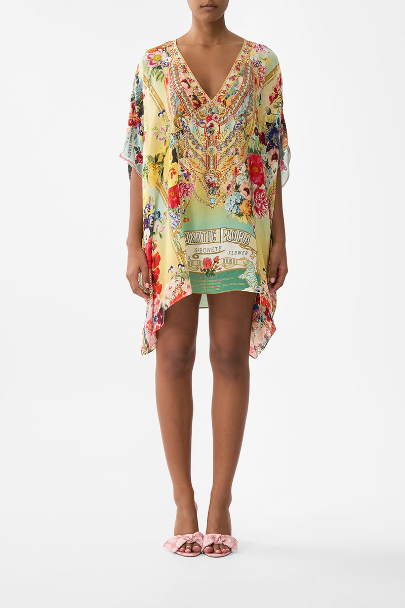 Flora Charm V-Neck Kaftan Top