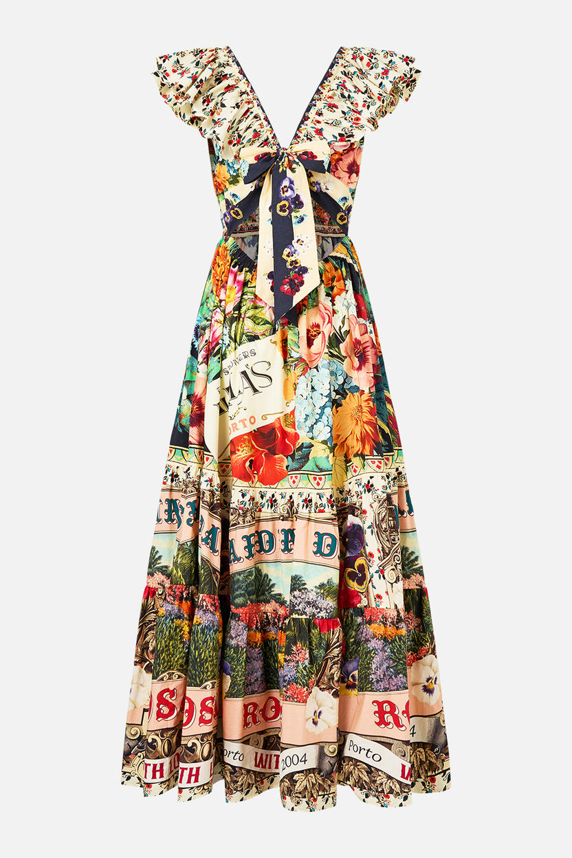 TIERED DRESS WITH NECK FRILL AROMATIC AMOR